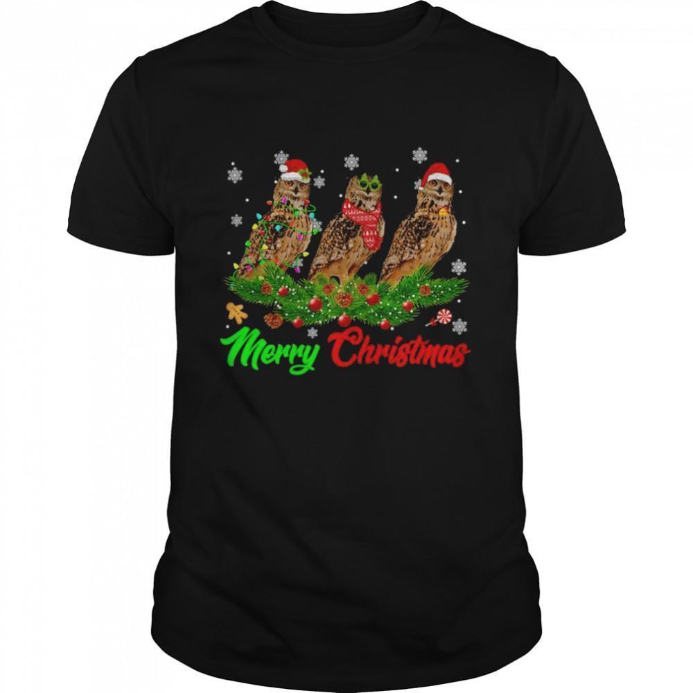 Holiday Owls Black T-Shirt